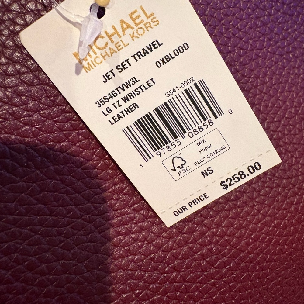 Michael Kors Oxblood Leather Wristlet - Picture 3 of 8